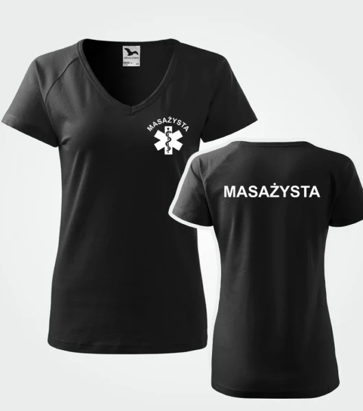 Koszulka V-neck Damska Masażysta 180g - Dream