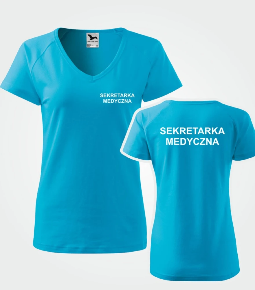 Koszulka V-neck Damska Sekretarka Medyczna 180g - Dream