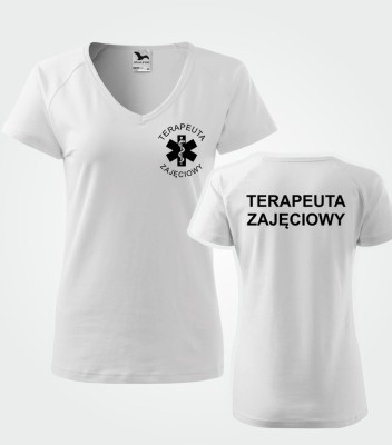 Koszulka V-neck Damska Terapeuta Zajęciowy 180g - Dream