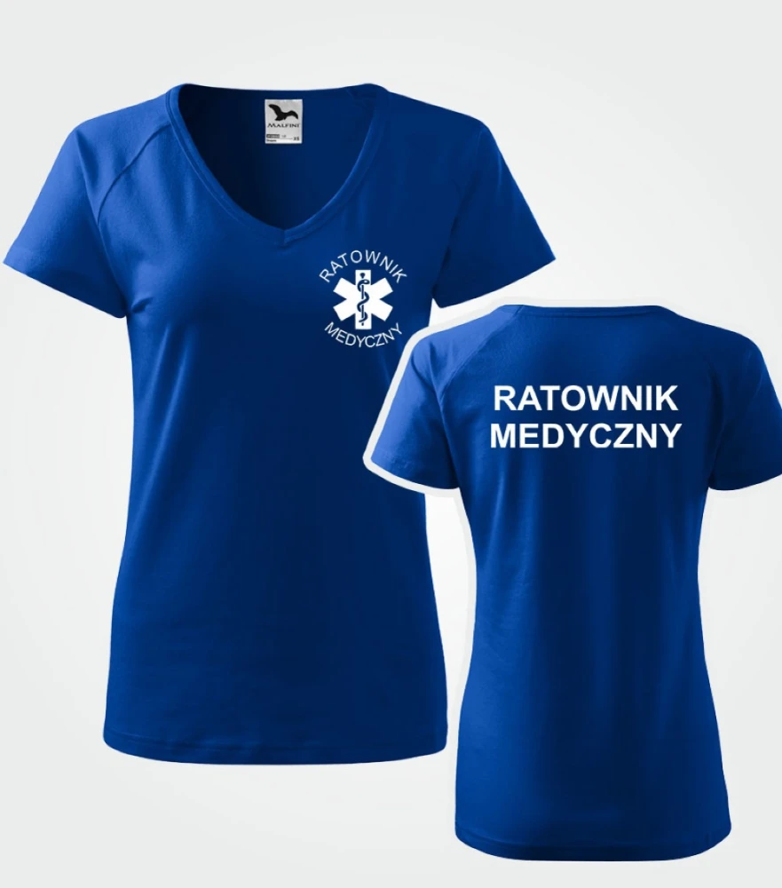 Koszulka V-neck Damska Ratownik Medyczny 180g - Dream