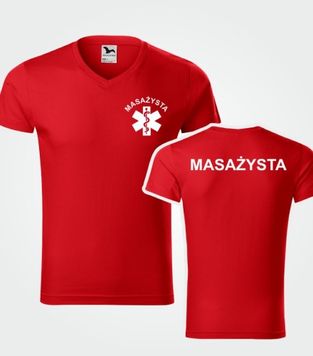 Koszulka V-neck Męska Masażysta 180g - Slim Fit
