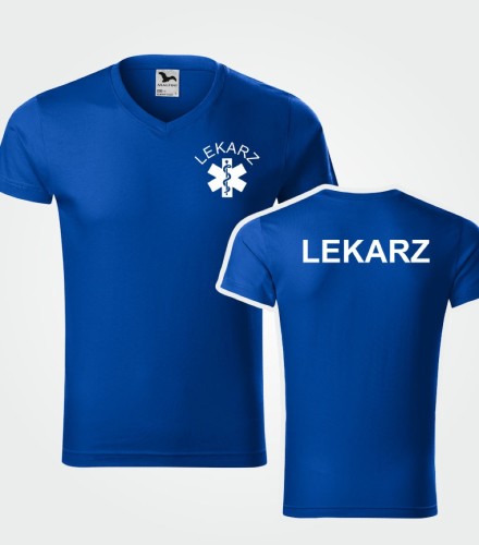 Koszulka V-neck Męska Lekarz 180g - Slim Fit