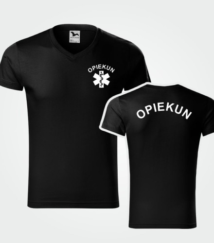 Koszulka V-neck Męska Opiekun 180g - Slim Fit