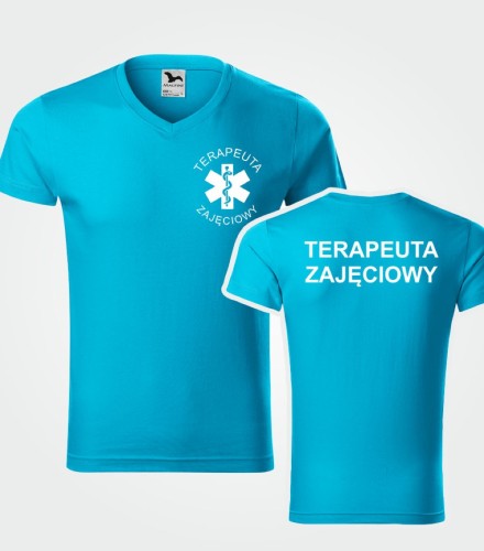 Koszulka V-neck Męska Terapeuta Zajęciowy 180g - Slim Fit
