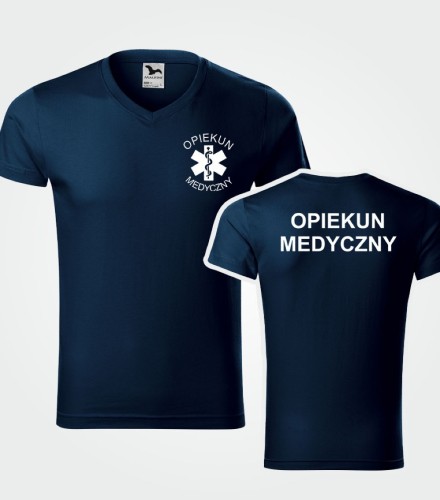 Koszulka V-neck Męska Opiekun Medyczny 180g - Slim Fit