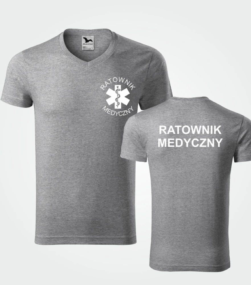 Koszulka V-neck Męska Ratownik Medyczny 180g - Slim Fit