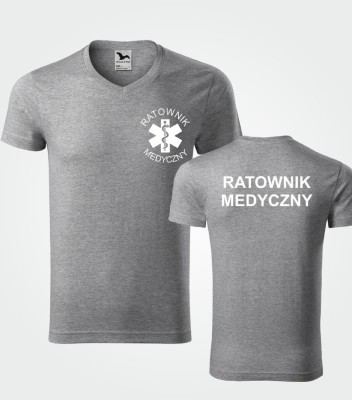 Koszulka V-neck Męska Ratownik Medyczny 180g - Slim Fit