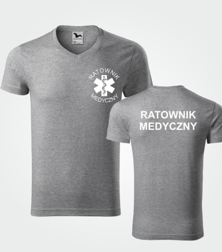 Koszulka V-neck Męska Ratownik Medyczny 180g - Slim Fit
