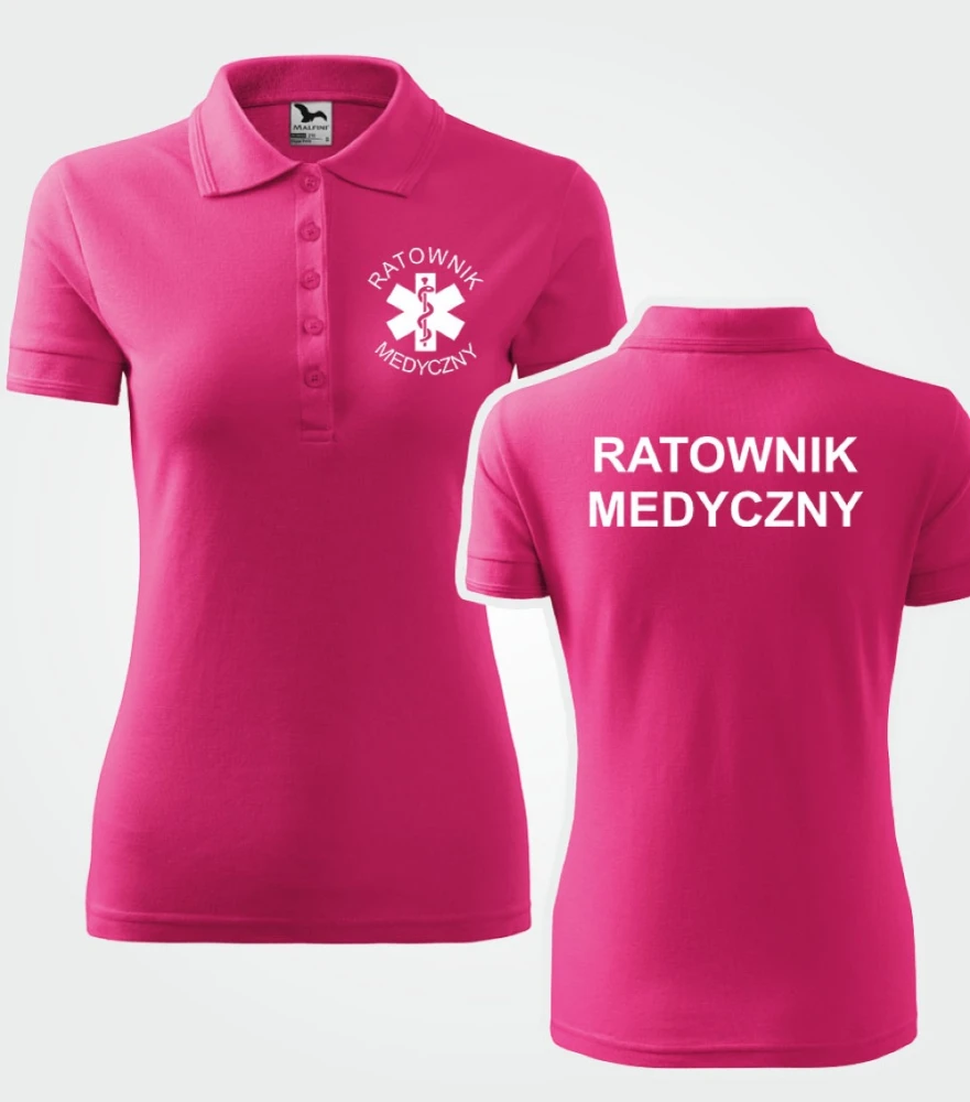 Koszulka Polo Damska Ratownik Medyczny 200g - Pique