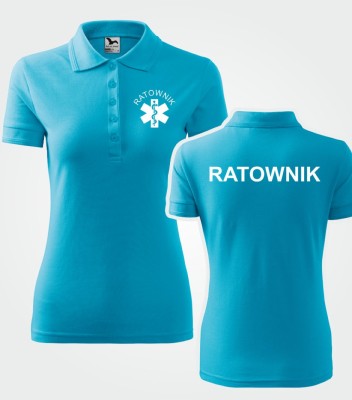 Koszulka Polo Damska Ratownik 200g - Pique