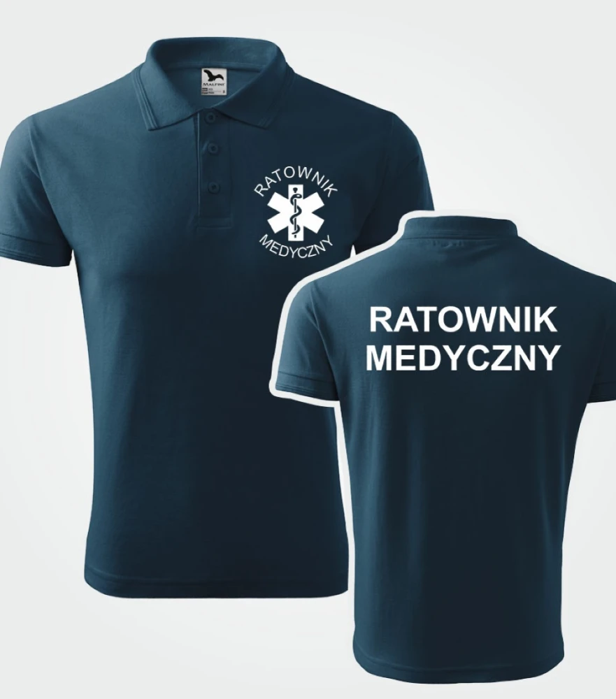 Koszulka Polo Męska Ratownik Medyczny 200g - Pique
