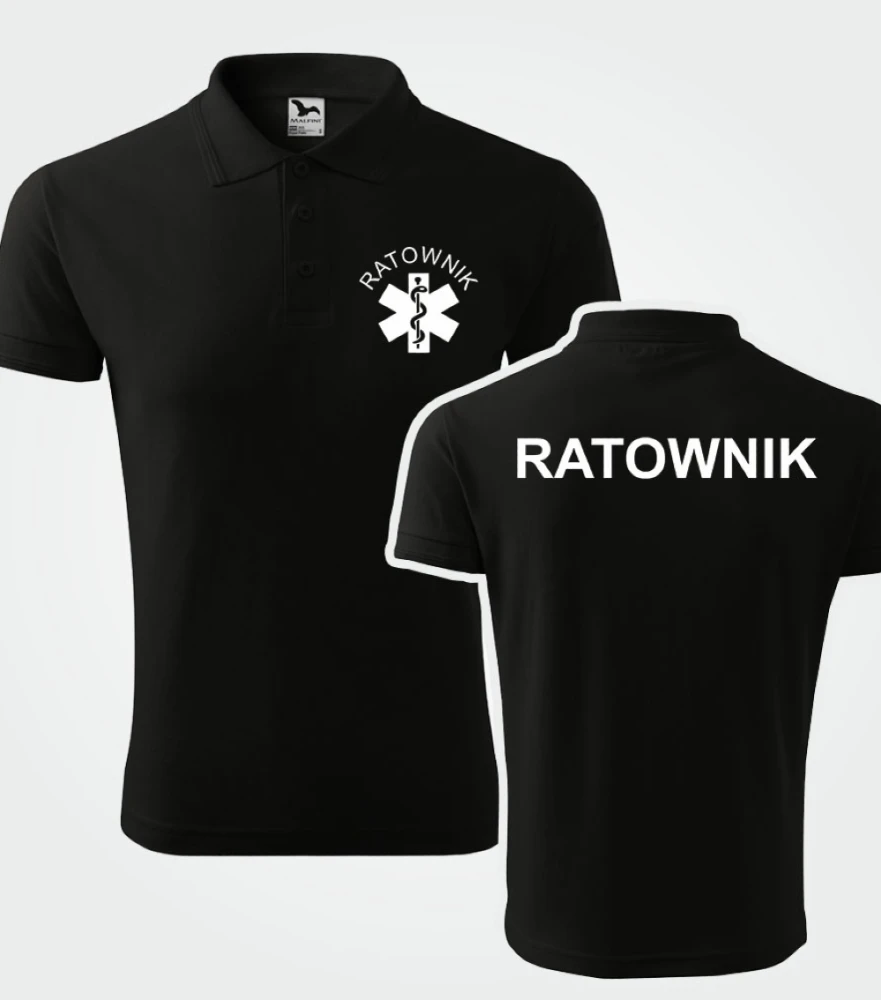Koszulka Polo Męska Ratownik 200g - Pique