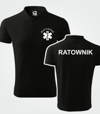 Koszulka Polo Męska Ratownik 200g - Pique