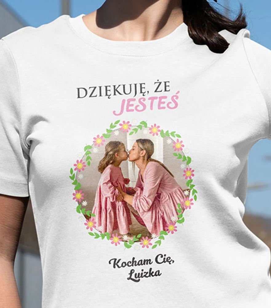 Koszulka Na Dzień Mamy Ze Zdjęciem i Imieniem