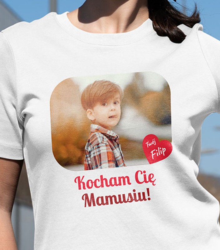 Koszulka Na Dzień Mamy Ze Zdjęciem i Imieniem