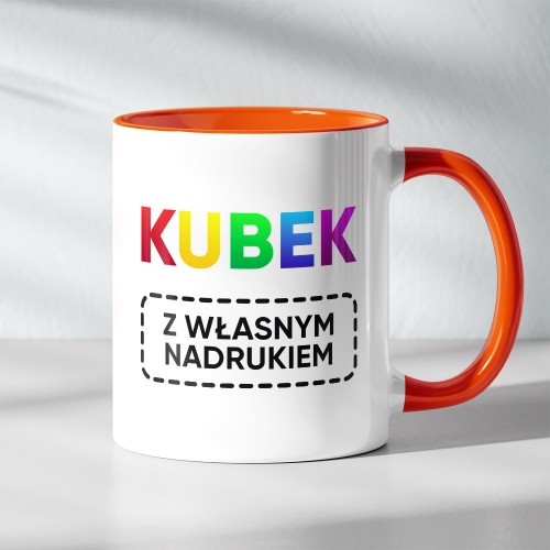 Kubek Pomarańczowy Z Logo Firmy 