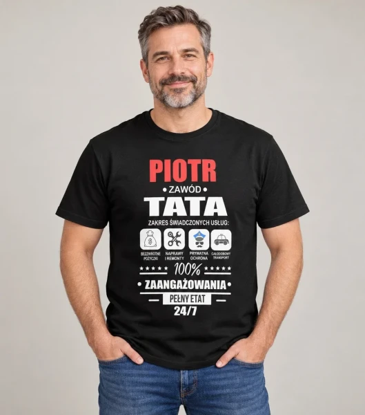 Koszulka Zawód Tata Pełny Etat – miniatura 1000 × 1134