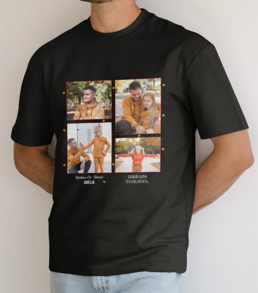 Koszulka Na Dzień Taty Z Imieniem i Zdjęciami