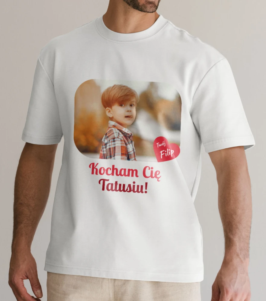 Koszulka Na Dzień Taty Z Imieniem i Zdjęciem