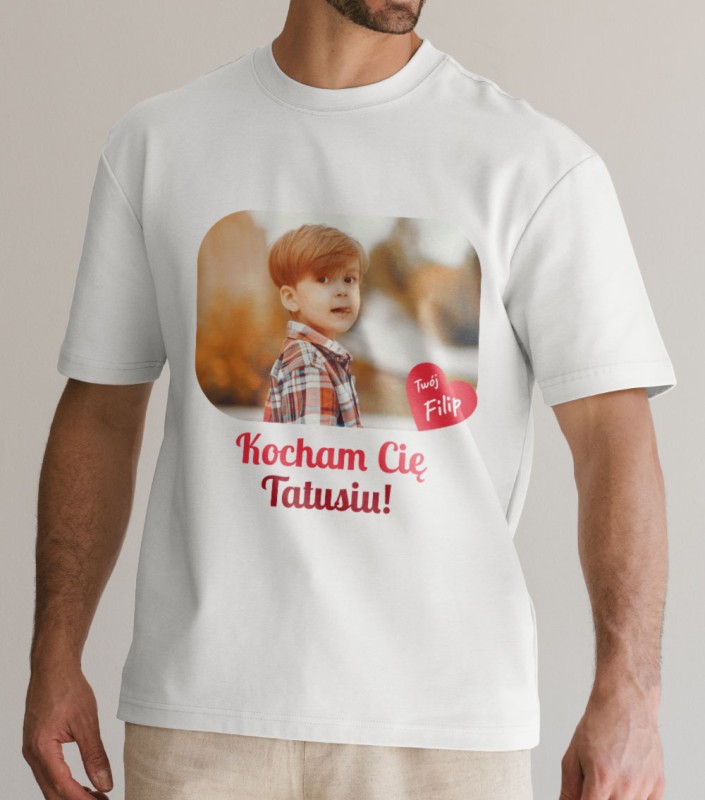 Koszulka Na Dzień Taty Z Imieniem i Zdjęciem