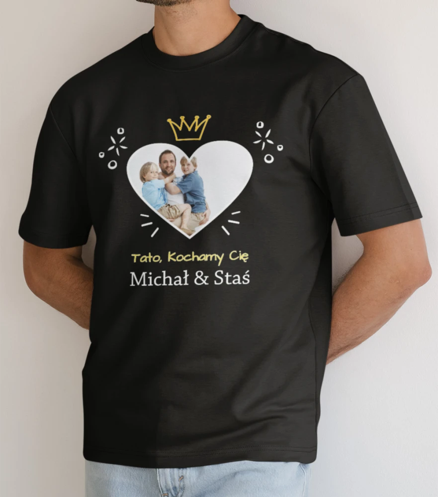 Koszulka Na Dzień Taty Z Imionami i Zdjęciem