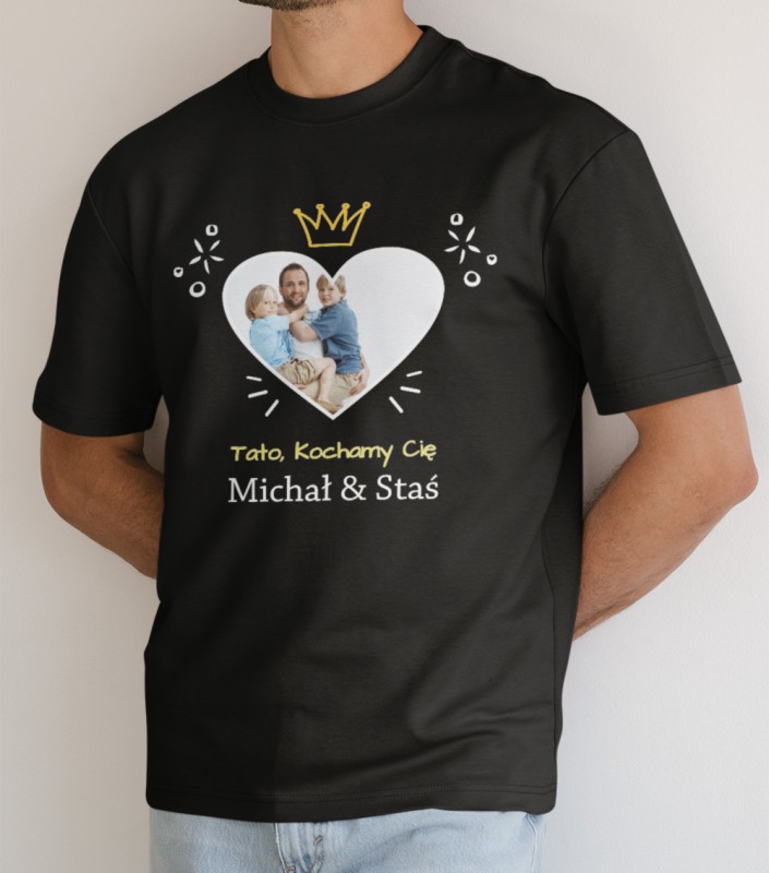Koszulka Na Dzień Taty Z Imionami i Zdjęciem