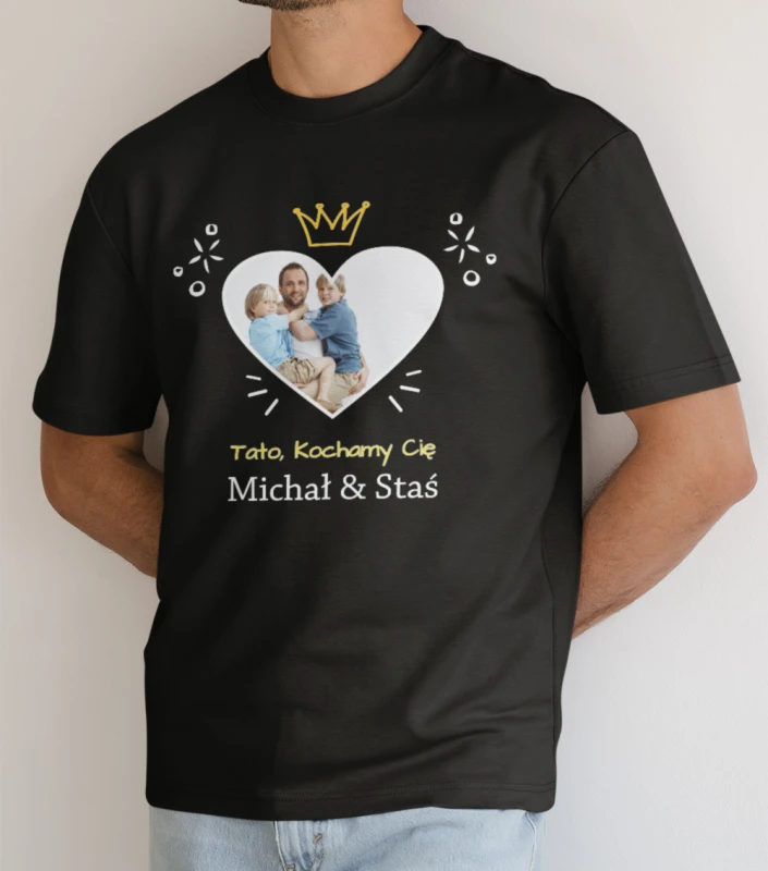 Koszulka Na Dzień Taty Z Imionami i Zdjęciem