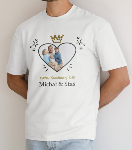 Koszulka Na Dzień Taty Z Imionami i Zdjęciem