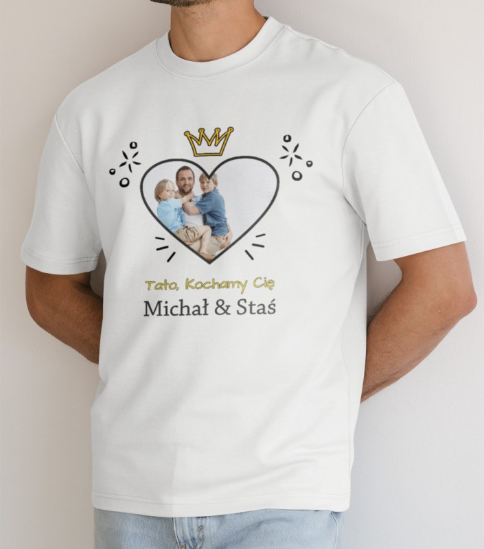 Koszulka Na Dzień Taty Z Imionami i Zdjęciem