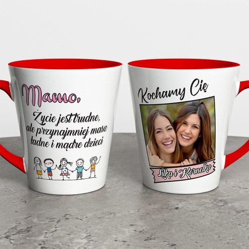Kubek Latte Na Dzień Mamy Ze Zdjęciem i Imieniem 