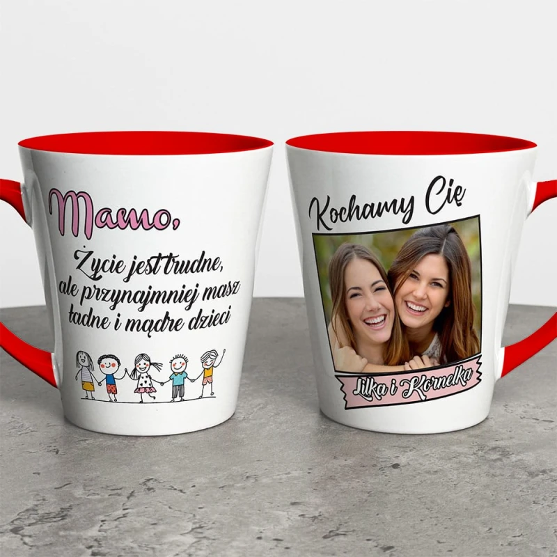 Kubek Latte Na Dzień Mamy Ze Zdjęciem i Imieniem