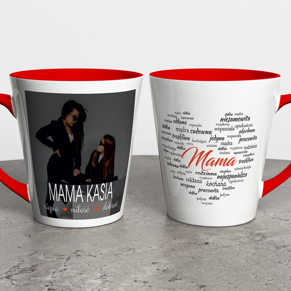 Kubek Latte Na Dzień Mamy Ze Zdjęciem i Imieniem