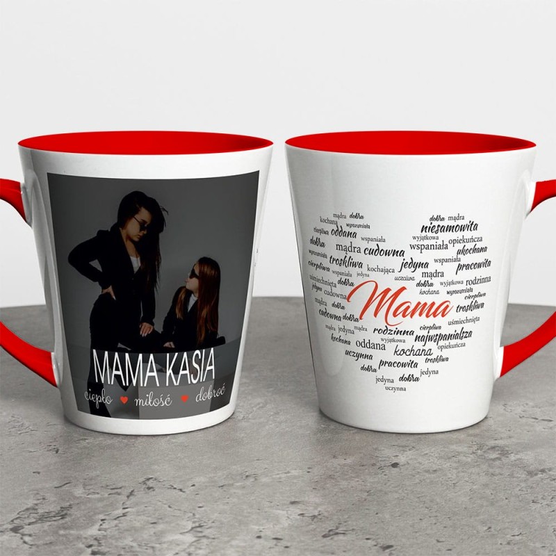Kubek Latte Na Dzień Mamy Ze Zdjęciem i Imieniem