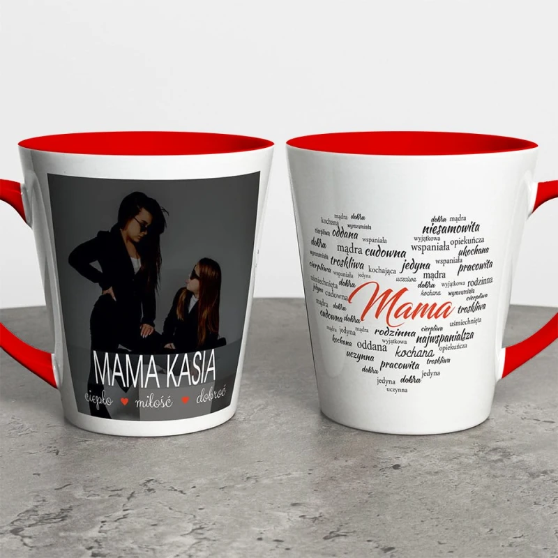 Kubek Latte Na Dzień Mamy Ze Zdjęciem i Imieniem