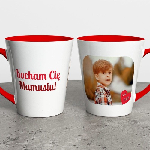 Kubek Latte Na Dzień Mamy Ze Zdjęciem i Imieniem