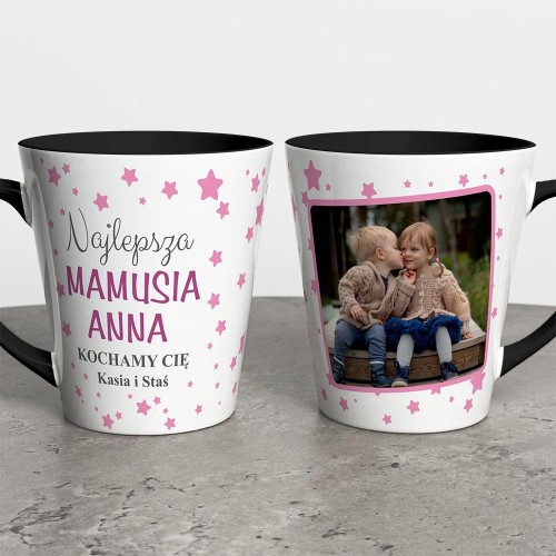 Kubek Latte Na Dzień Mamy Ze Zdjęciem i Imieniem