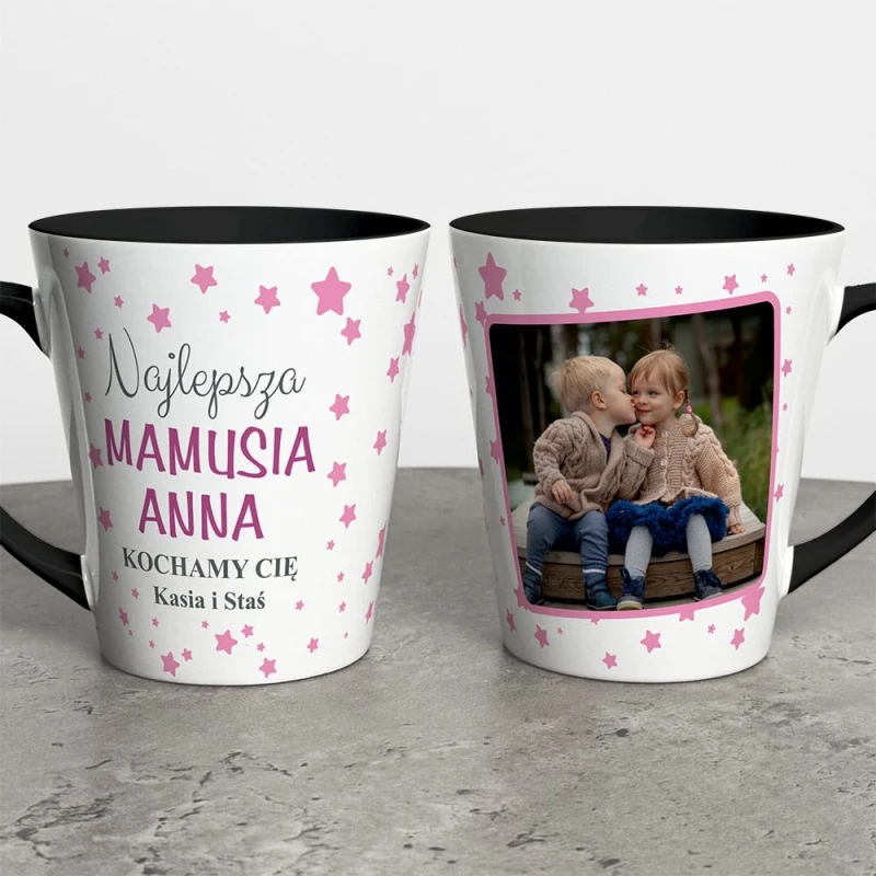 Kubek Latte Na Dzień Mamy Ze Zdjęciem i Imieniem