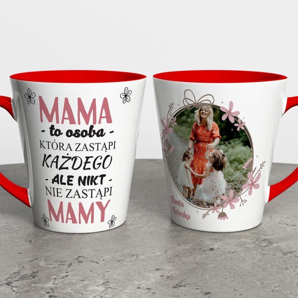 Kubek Latte Na Dzień Mamy Ze Zdjęciem i Imieniem