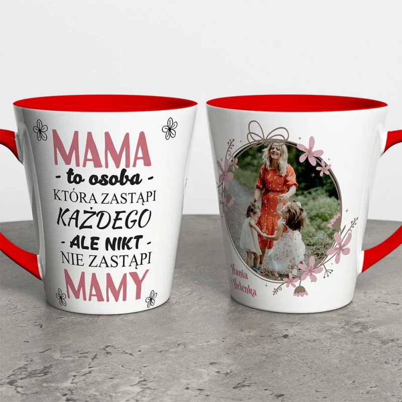 Kubek Latte Na Dzień Mamy Ze Zdjęciem i Imieniem