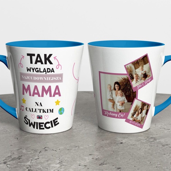 Kubek Latte Na Dzień Mamy Ze Zdjęciem i Imieniem