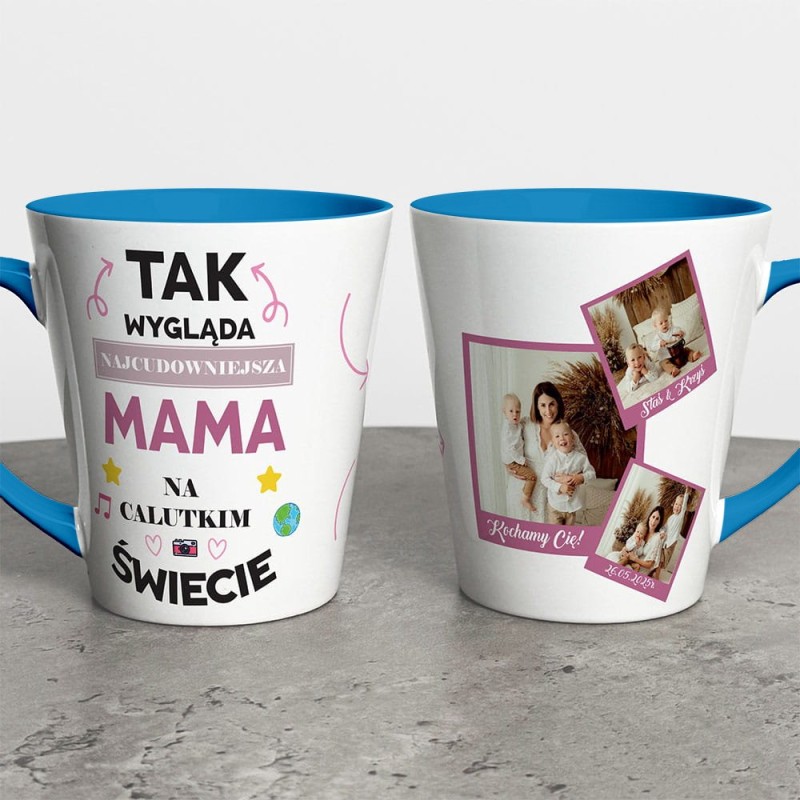 Kubek Latte Na Dzień Mamy Ze Zdjęciem i Imieniem