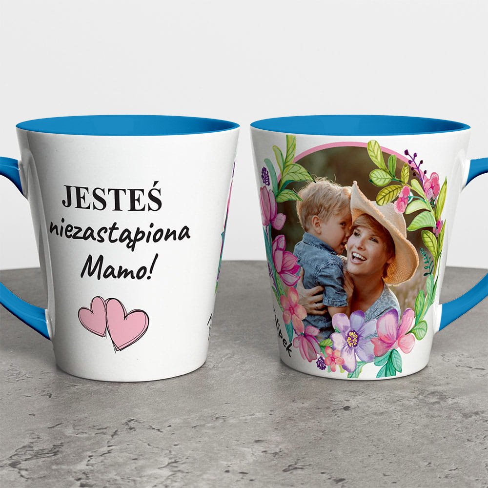 Kubek Latte Na Dzień Mamy Ze Zdjęciem i Imieniem