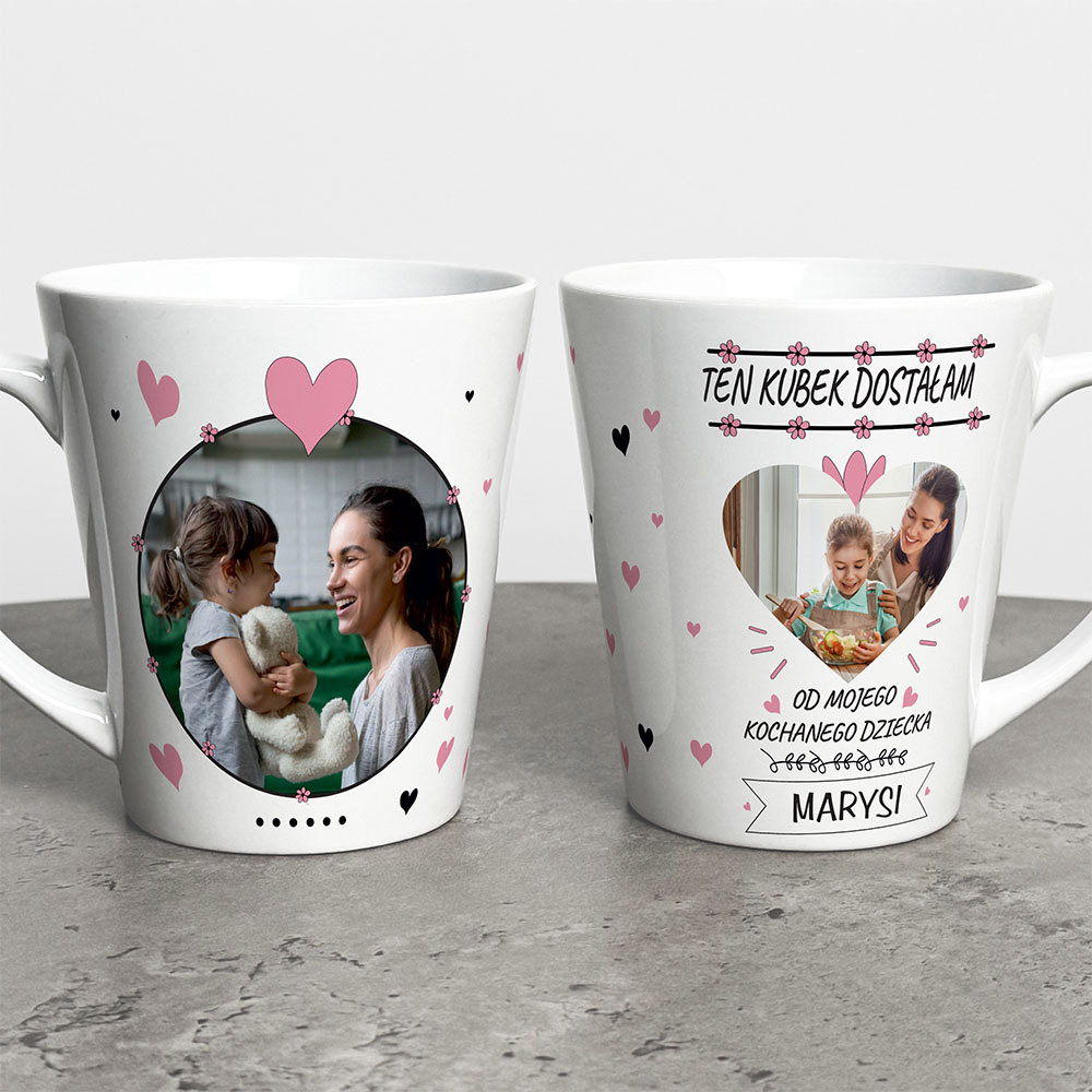 Kubek Latte Na Dzień Mamy Ze Zdjęciem i Imieniem