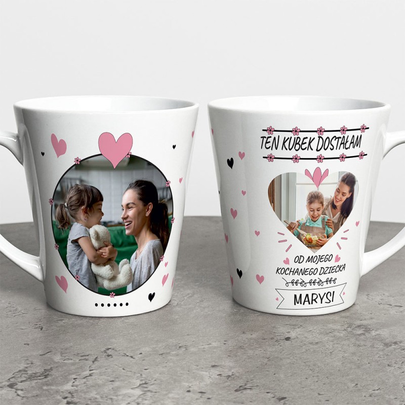 Kubek Latte Na Dzień Mamy Ze Zdjęciem i Imieniem