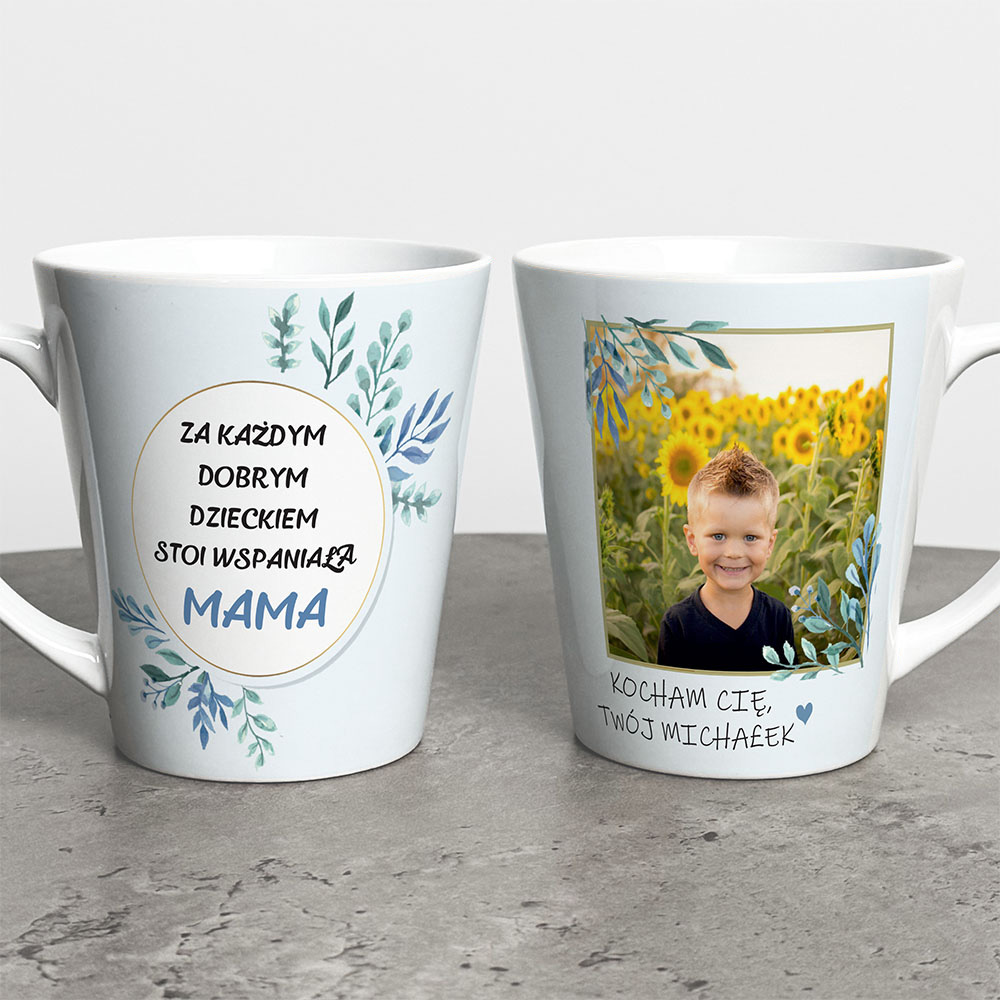 Kubek Latte Na Dzień Mamy Ze Zdjęciem i Imieniem