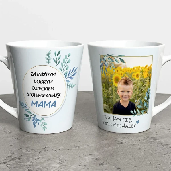 Kubek Latte Na Dzień Mamy Ze Zdjęciem i Imieniem