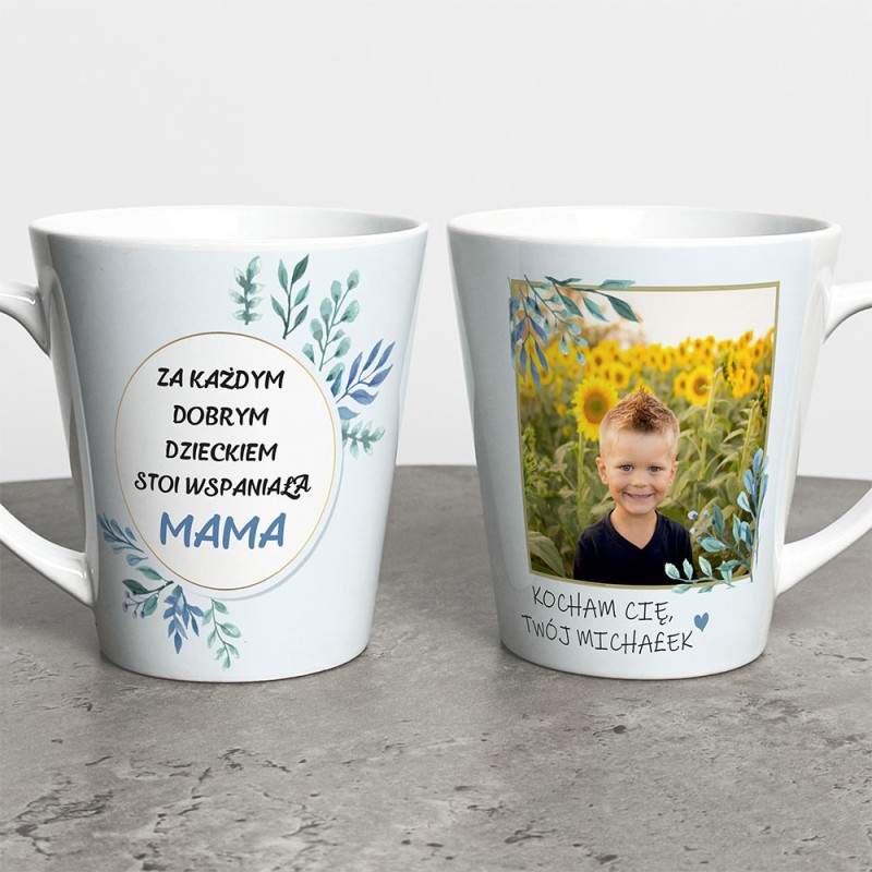 Kubek Latte Na Dzień Mamy Ze Zdjęciem i Imieniem