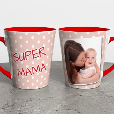 Kubek Latte Kropki Super Mama