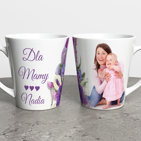 Kubek Latte Prezent Dla Mamy Ze Zdjęciem i Imieniem