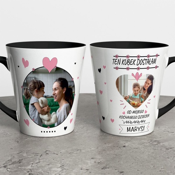 Kubek Latte Na Dzień Mamy Ze Zdjęciem i Imieniem